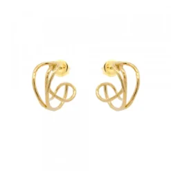 Pendientes Aros doble Plata Dorada 15mm