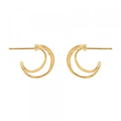 Pendientes Aros doble Plata Dorada 15mm