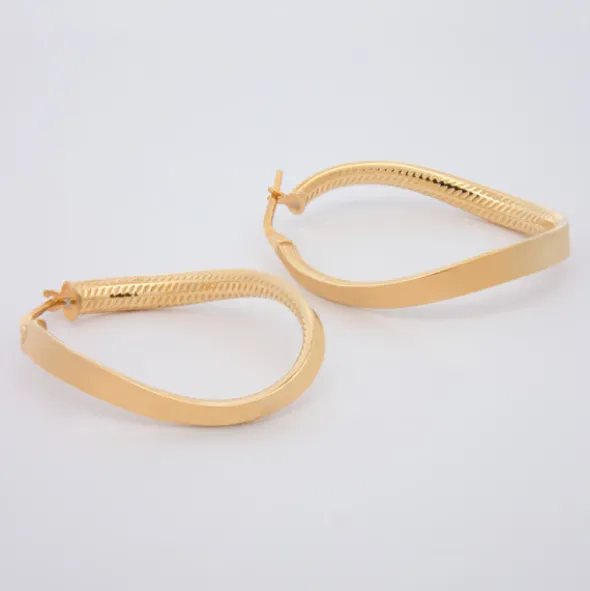 Pendientes Aros Entorchados Plata Dorada 39mm