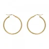 Pendientes Aros Martelé Plata Dorada 36mm