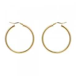 Pendientes Aros Martelé Plata Dorada 36mm