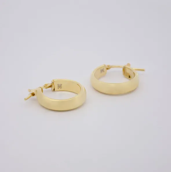 Pendientes Aros Plata Dorada 16mm