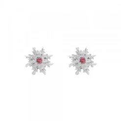 Pendientes Basic Colors Plata y Circonita Roja