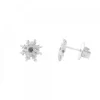 Pendientes Basic Colors Plata y Circonita Negra