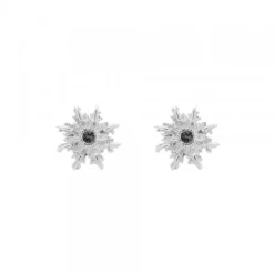 Pendientes Basic Colors Plata y Circonita Negra