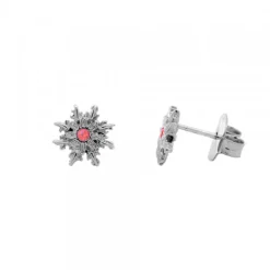 Pendientes Basic Colors Rutenio y Circonita Roja