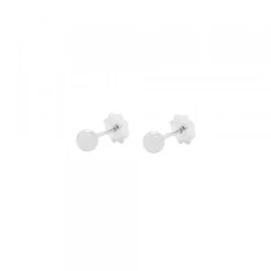 Pendientes Bebé Bola Oro Blanco 3mm