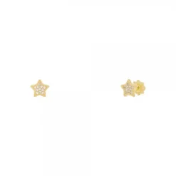 Pendientes Bebé Estrella Oro y Circonitas 6mm