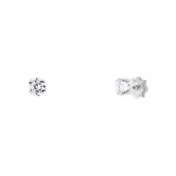 Pendientes Bebé Oro Blanco y Circonita 3,5mm