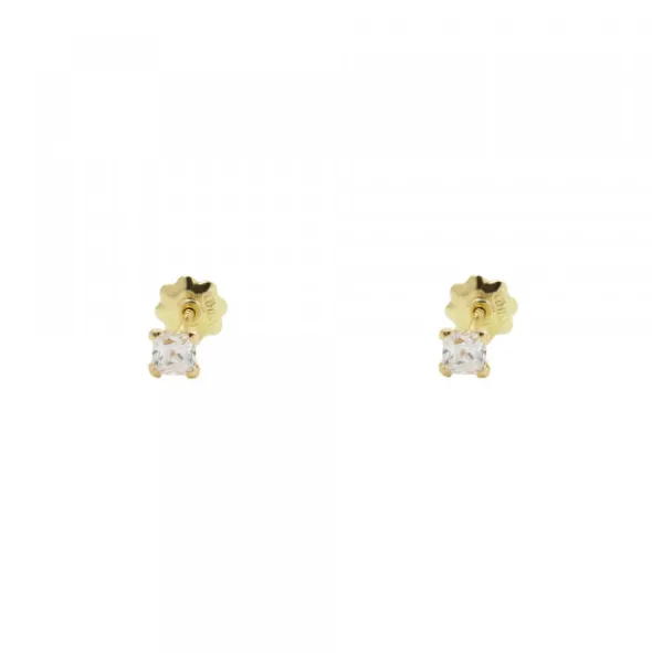 Pendientes Bebé Oro y Circonita Engarzada 3mm