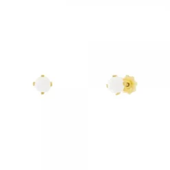 Pendientes Bebé Oro y Perla 3mm Engarzada