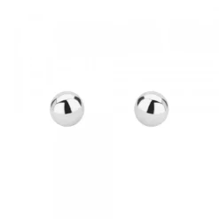 Pendientes Bola Oro Blanco 6mm