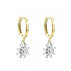 Pendientes Cripa Aro Eguzkilore Plata Bicolor 13mm