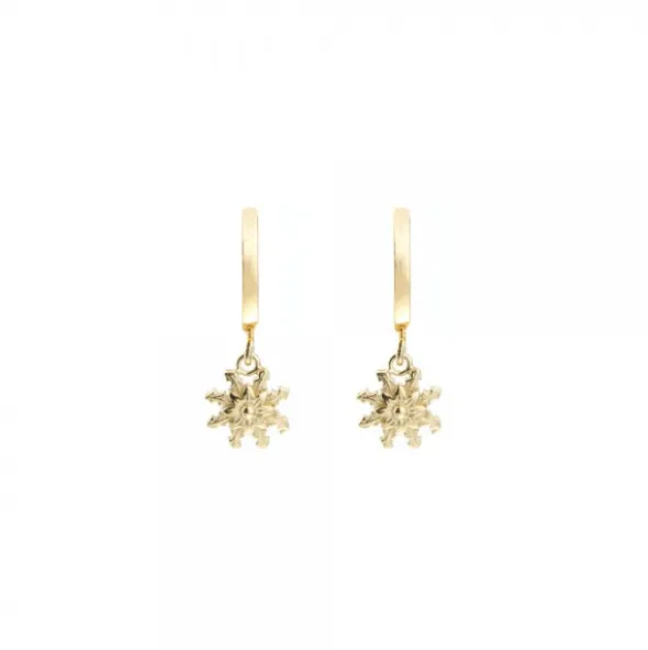 Pendientes Cripa Eguzkilore Plata Dorada 11mm