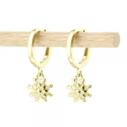 Pendientes Cripa Eguzkilore Plata Dorada 13mm