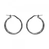 Pendientes Doble Aro Entorchados Plata Negra 22mm