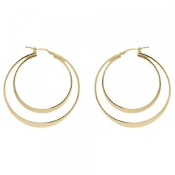 Pendientes Doble Aro Plata Dorada 40mm