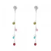 Pendientes Eguzkilore de Plata con Cristales Multicolor