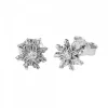 Pendientes Eguzkilore Oro Blanco y Brillante 7,5mm