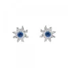 Pendientes Eguzkilore Oro Blanco y Zafiro