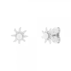 Pendientes Eguzkilore Plata y Perla 11mm