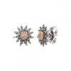 Pendientes Eguzkilore Plata Negra y Circonitas Cognac 14mm