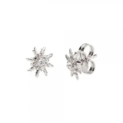 Pendientes Eguzkilore Plata y Circonita Blanca 11mm