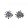Pendientes Eguzkilore Plata Negra y Circonitas Azules 14mm