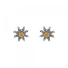 Pendientes Eguzkilore Plata Envejecida Dorada y Circonita 12mm