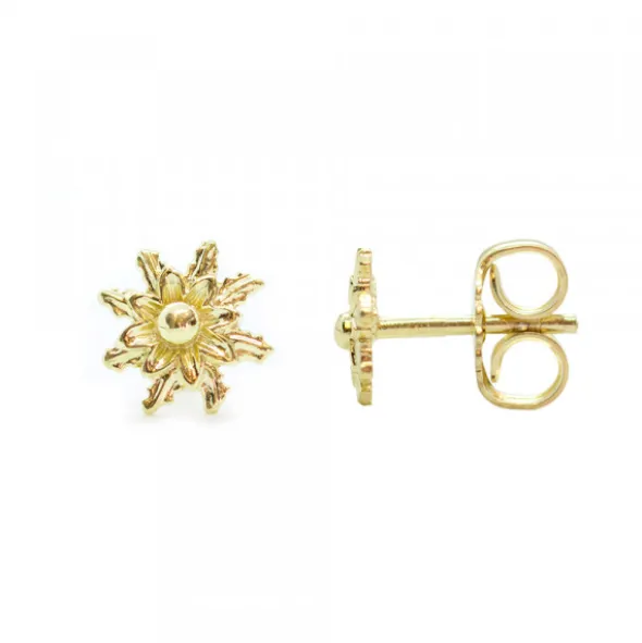 Pendientes Eguzkilore Plata Dorada 8mm