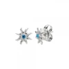Pendientes Eguzkilore Plata y Circonita Azul 11mm