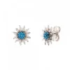 Pendientes Eguzkilore Plata y Circonitas Azules 14mm