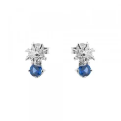 Pendientes Enea2 Oro Blanco y Zafiro