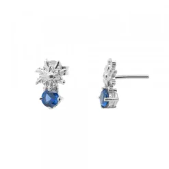 Pendientes Enea2 Oro Blanco y Zafiro