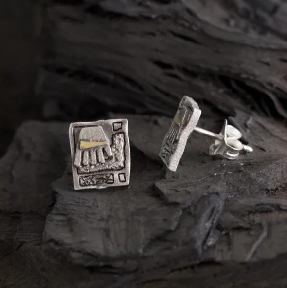 Pendientes Irulegi Plata y Lámina de Oro