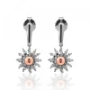 Pendientes Largos Eguzkilore Rutenio y Rosa