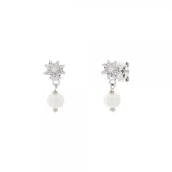 Pendientes Largos Eguzkilore y Perla 16mm