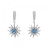 Pendientes Largos Eguzkilore Plata y Circonitas Azules