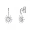 Pendientes Largos Eguzkilore Plata y Circonitas Blancas
