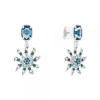 Pendientes Largos Eguzkilore Circonitas Azules 30mm