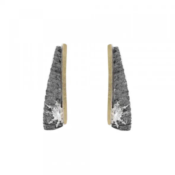 Pendientes Largos Flysch Plata y Lámina de Oro