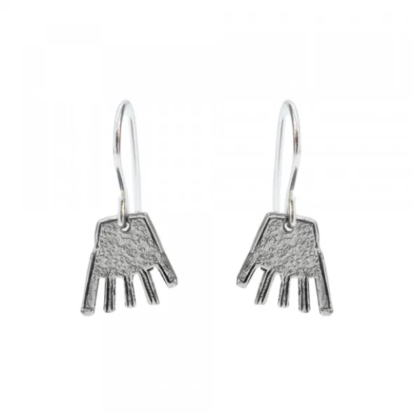 Pendientes Largos Mano Irulegi Plata