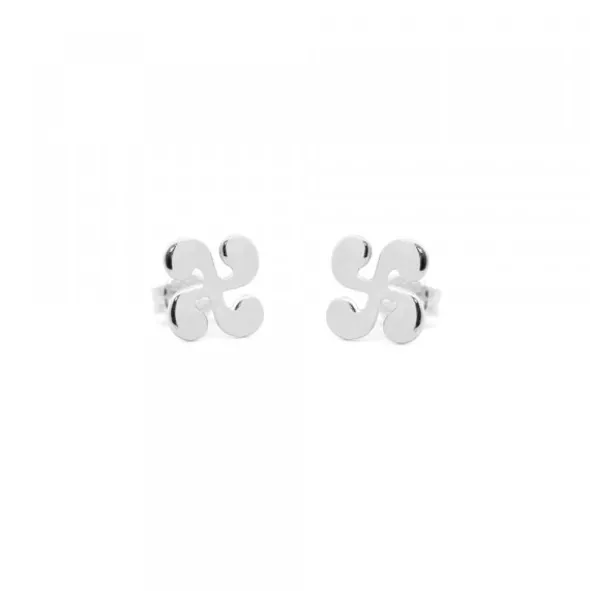 Pendientes Lauburu Oro Blanco 9mm