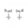 Pendientes Lazo y Cruz de Plata