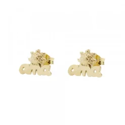Pendientes Letras Ama Plata Dorada