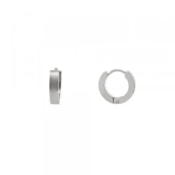 Pendientes Mini Aro Acero Acabado Mate 13mm