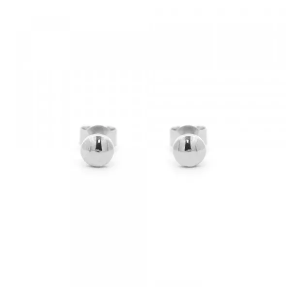 Pendientes Mini Botón Plata
