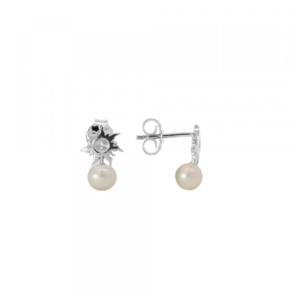 Pendientes Mountain de Plata con Perla