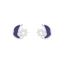 Pendientes Mountain Plata con Esmalte Azul