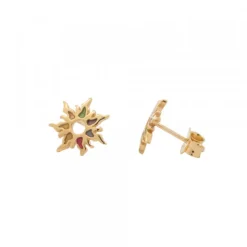 Pendientes Mountain Plata Dorada Multicolor